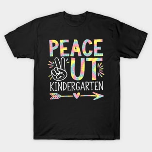 Peace Out Kindergarten Tie Dye Last Day Of School Teacher T-Shirt